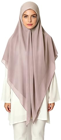 Lina & Lily Hijab Sciarpa Chiffon Donna Musulmana Quadrato 145 x 145cm (Nudo)