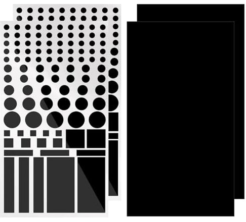 mmcrz - Adesivi per blocco della luce a LED, oscuranti, per router, coperture LED per TV, 4 fogli, colore: nero