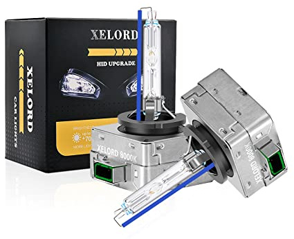 XELORD D3S 8000K Xenón Bombilla 35W Brillo Alto Blanco HID Auto Lámpara Faro Delantero,Paquete de 2