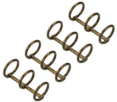 PATIKIL 0.63 Diamètre 3-Anneaux Livre Anneaux 4Pcs Métal Binder Anneaux Détaché Feuille Anneau Détachable pour Bureau Desk Calendrier Photo Album Bronze