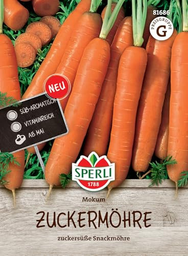 Sperli Möhrensamen Mokum, F1 81686 - zuckersüße Snackmöhre - Inhalt für 2 bis 3 laufende Meter - Gemüsesamen, Samen Gemüse, Saatgut, Karottensamen
