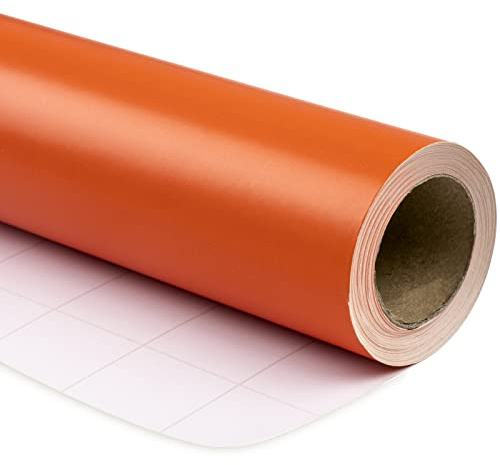 RUSPEPA Orange glansig omslagspapper, minirulle, enfärgat för bröllop, födelsedag, gratulationer och högtidsgåvor, 44,5 cm x 10 m