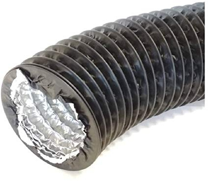 Ø 160mm Tubo Flessibile In Alluminio/PVC - Tubo Cappa Cucina - 3m Nero Condotto Dell'aria - Tubo per Condizionatore Portatile