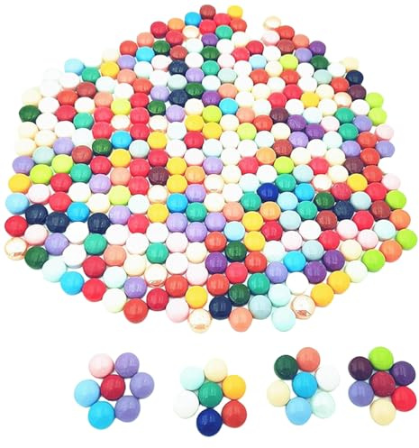 12 mm mini runda jademosaikplattor, 500 g cirkelglas mosaikdelar för gör-det-själv-hantverk, blomkrukor, vaser, koppar, trädgårdsdekor tillbehör för mosaik (blandade färger)
