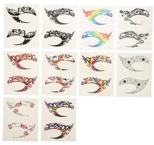 Healeved 10paia Adesivi Temporanei Eyeliner e Ombretto Per Trucco Occhi Decalcomanie Facili Da Applicare Per Cosplay Feste e Uso Quotidiano