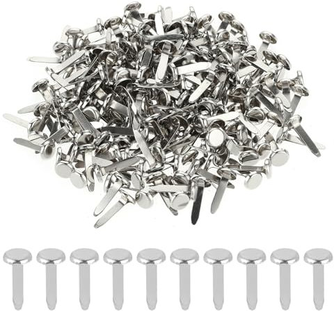 Hariendny 300 Stück Silber Metall Rundkopfklammern, Runde Scrapbooking-Brads, Mini-Bilderklammern Musterklammern Metall-Brads für DIY, Kunsthandwerk, Bilder