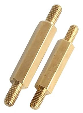 ORANXIN Latón Espárragos de doble extremo Hex Cobre Separadores Tornillos Espárrago de doble rosca Perno prisionero Conexión Pilar m3 10 Pcs