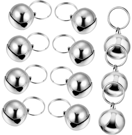 BESPORTBLE Campanelli per Animali Domestici 12 Pezzi, Campanellini per Collare Cani Gatti Leggeri in Metallo 16 Mm Suono Nitido, Resistenti e Impermeabili per attività Outdoor e Indoor
