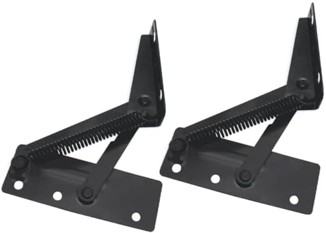 BESPORTBLE 2pcs Black Steel Triangular Spring Sofa Hinges for Storage Box, Sofa Accessory Replacement Parts with Sturdy Steel Spring, Suitable for Home Furniture Repair