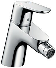 hansgrohe Focus Einhebel-Bidetarmatur mit Push-Open Ablaufgarnitur, Chrom