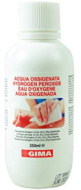 Hydrogen Peroxide, 10 Vol. 3% p. Stabilized, Confezione da 12 x 250 ml