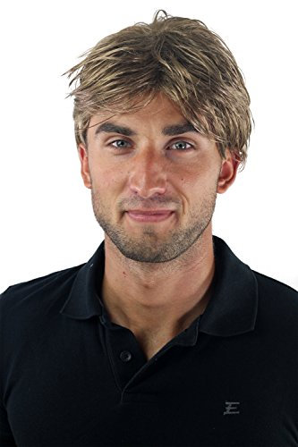 WIG ME UP - GFW967-14 Perücke Wig Männer Kurz Jugendlich Lässig Modisch Dunkelblond Scheitel