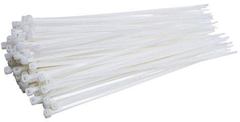 1000 Stück Profi Kabelbinder weiss Industriequalität 200 mm x 3,6 mm 18,2 kg Zugkraft Nylon cable ties für Industrie PC Fahrrad von Damstone