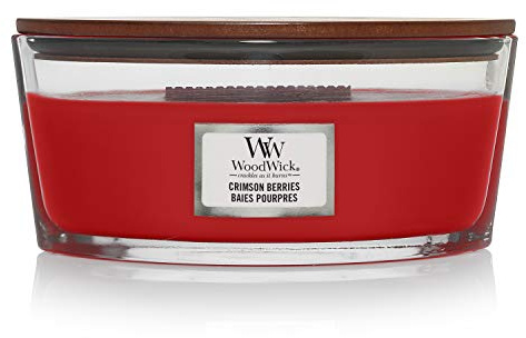 WoodWick Ellipse Duftkerze | Crimson Berries | mit knisterndem Docht | Brenndauer: bis zu 50 Stunden