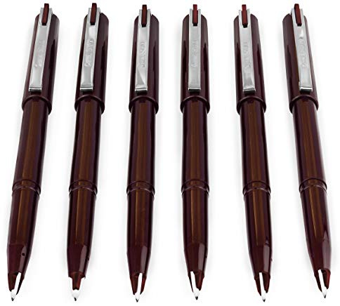 Pentel JM20 Stylo Disposable Fountain Pen – Sepia Ink - Pack of 6