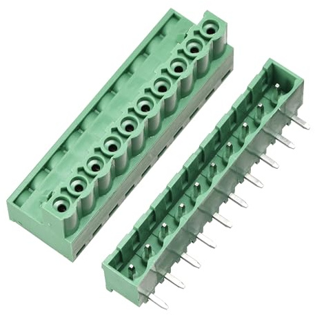uxcell 10-Pin 5.08mm Pitch Right Angle PCB Screw Terminal Block Connector 5 Sets