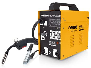 VITO Pro-Power 100A MIG Welding Machine Wire without Gas Supply - VIMSF100 - Filled Wire Welding Machine MIG 100 A 230 V with Ventilation System and Thermal Protection