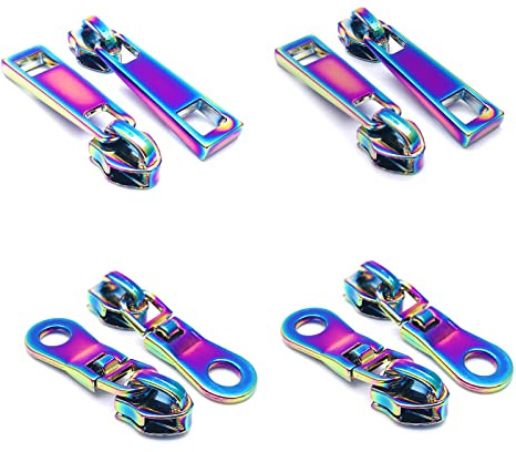 Goyunwell #5 Zipper Pulls Metal Rainbow Zipper Pull Head Slider Bulk 26pcs Coloful for Nylon Coil Zippers Purse Bag Handbag Making Craft Making