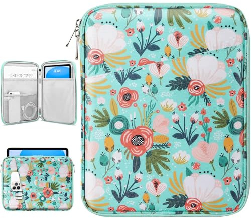 Dadanism 9-11 Pouces Tablette Housse Pochette pour iPad (A16) 11, iPad Air 11 M4/M3, iPad Pro 11 M5/M4, iPad 10é Gén/Air 5/4, iPad 9/8/7é Gén 10,2, Galaxy Tab A11+/A9+ 11, Tab M11 11, Herbe+Fleur