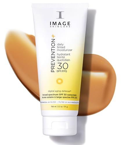 IMAGE Skincare, PREVENTION+ Daily Tinted Moisturizer SPF 30 Sunscreen, No White Cast, Amazon Exclusive, 3.2oz