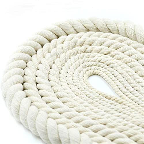 Cordon de coton épais 20 mm et 10 m blanc macramé boucle douce lasso pour platelage, jardin, maison, bricolage, décoration, kit de suspendre plantes, beige