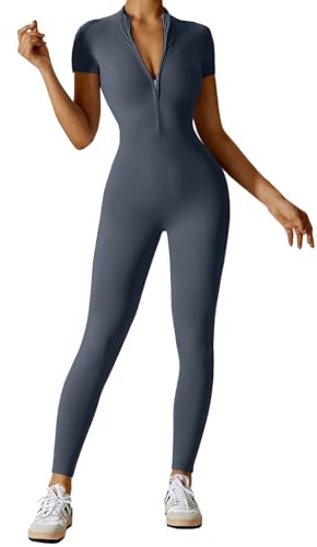 Litthing Mono de Yoga Mujer Ropa Deportiva con Cremallera Manga Larga Sexy