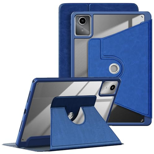 TOPCASE 360° roterande hybridfodral kompatibelt med Lenovo Tab M11 TB330 11 tum ultratunt smart surfplattefodral med pennhållare och automatisk sov/vakna, blå