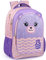 Julian Ross Mochila escolar ergonómica infantil primaria 6–10 años 43×33×15 cm – tirantes acolchados, fondo reforzado, con cinta para trolley – Diseño osito peluche violeta