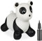 Relaxdays Hüpftier Panda, Springtier, bis 50 kg, BPA frei, Kinder ab 3 Jahre, inklusive Luftpumpe, Hopser, schwarz/weiß