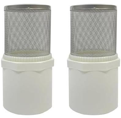 Lote de 2 filtros de tubo de riego, filtro de malla de PVC de 75 mm, filtro de entrada de bomba de agua de jardín, conector de tubo de acuario, filtro de malla de acero inoxidable para tubo de PVC