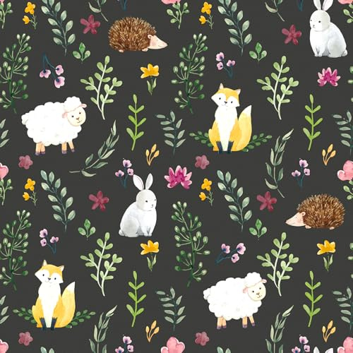 Skyblur Carta da parati nera per cameretta dei bambini, per cameretta dei bambini, autoadesiva, vintage, 260 cm x 44,5 cm