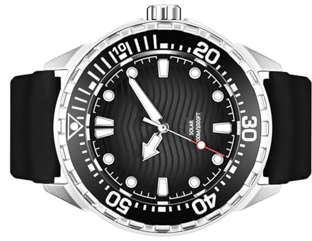 SENECESLI Watch de Plongée Sport Imperméable, 300 M / 1000 Pieds, éclairage Rapide, Quartz Montre à L'extérieur, décontracté, Affaires, Quotidiennement (Black)