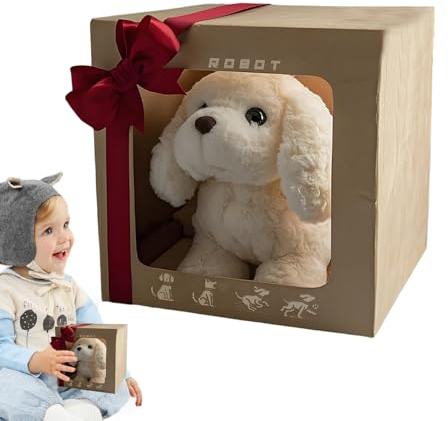 My Realistic Robot Puppy Dog, Electronic Interactive Stuffed Dog Plush, Features Sounds And Reactions - Walking, Barking, Tail Wagging, Present For Boys Girls Birthday Present 2 3 4 5 Years Old