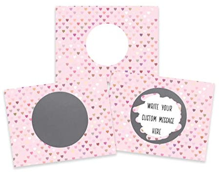 My Scratch Offs - 20 Pack Mini Pink Heart DIY Valentine Scratch Off Cards with Stickers, 3x4 Inch Customizable Love Notes for Gifts, Party Favors & Adults for Valentine's Day
