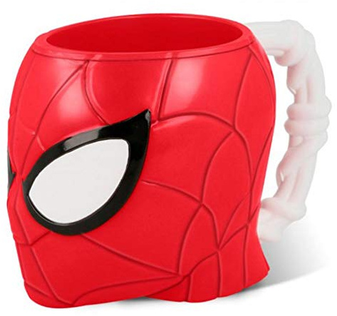 ILS I LOVE SHOPPING Tazza 3D con forma personaggio PS in plastica 290ml con manico Bambini colazione BPA-free (Spiderman)