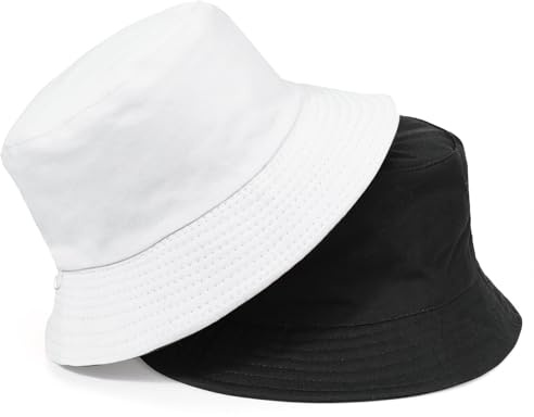 TAGVO Bucket Hat Unisex Big Reversible Cotton Fisherman Sun Cap Double Sided Hat for Holidays Fishing Hiking 58-64cm