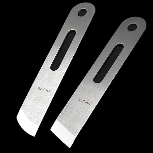 WUTA Coltello per assottigliamento della Pelle, utensile per scarnitura, Acciaio Inossidabile martensitico 420B, Taglio Professionale Fai da Te per Artigianato in Pelle (2 Pezzi, Mano Destra)