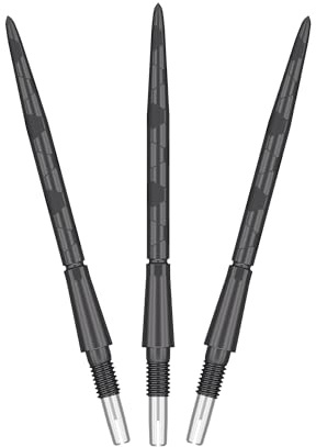 TARGET Darts Swiss Point Storm Steel Dart-punkter, Onyx (3-pack set med tips) 26 mm/30 mm/35 mm – guld/silver/svart | ändra dartpoäng, reservspetsar, professionella darttillbehör