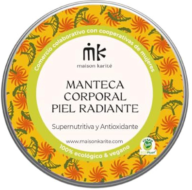 Maison Karité - Piel Radiante | Crema Facial y Manteca Corporal | Nutrición, Antipolución e Iluminación | Cosmética Salvaje y Ecológica Certificada (30ml, Manteca Corporal Piel Radiante)