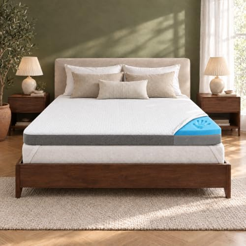 MKS Gel Topper 90 x 200 cm Gel Foam H3 H4 Mattress Topper 2-in-1 Reversible