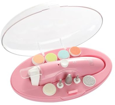 TOYANDONA Kit de Lime à Ongles Électrique 9-en-1 Tête de Meulage Multifonctionnelle, Portable, Rechargeable, en Résine Abs, Capacité 300ma pour Polissage et Beauté des Ongles