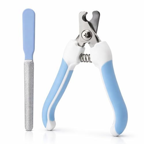 Coupe-Griffes pour Chien, Chat et Petits Animaux, Coupe-Ongles Efficace Avec Securité, Coupe Ongle des Chiens & Chats, Pince Griffe Chien, Coupe Ongle Chat, Ciseaux Griffe + Lime à Ongles (Bleu)