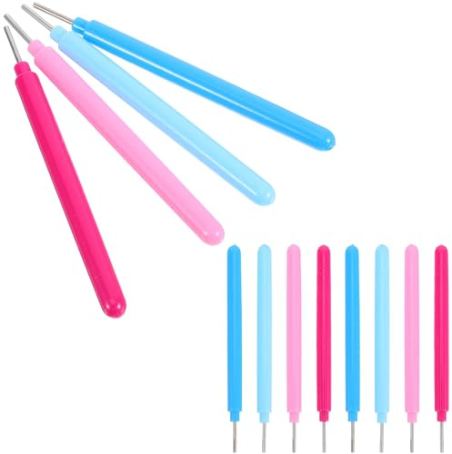 SEWACC Juego de 12 Bolígrafos para Quilling de Papel Punta de Acero Inoxidable y Cuerpo de Plástico, Herramienta Versátil para Manualidades y Decoración de Tarjetas