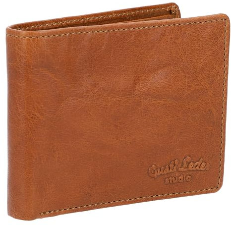 Gusti Geldbörse Leder - Easton Reise-Portemonnaie RFID Schutz Brieftasche Braun Leder