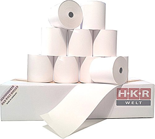 30x Thermorollen 80mm breit - 80m lang, Thermo Bonrollen 80x80x12, Kassenrollen 80/80/12 weiss - HKR-Welt® Rollen aus Thermopapier - 48g/m² - BPA (Bisphenol-A) frei