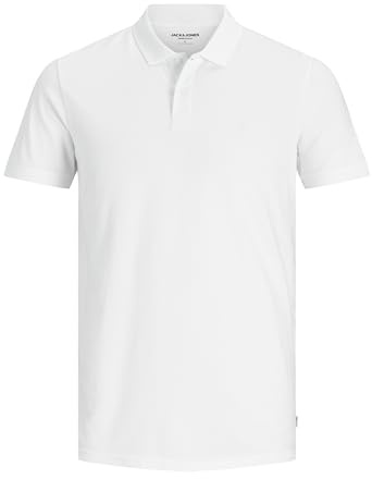 JACK & JONES herr polotröja Jjebasic Polo Ss Noos, White, S