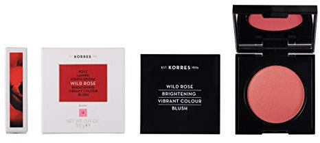 KORRES WILD ROSE Rouge - 12 Golden Pink, mit ultrafeiner Textur, Wildrosenöl & Vitamin C, für ein strahlendes Finish, 5.5 g