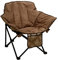 SUNNYFEEL Folding Camping Chairs, Portable Padded Camp Chair, Heavy Duty 500 LBS, Portable Moon Round Saucer Lawn Chairs (Khaki)