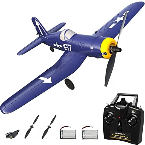 HTLNUZD RC F4U Corsair fjärrkontroll flygplan 761-8 4CH radiokontrollplan 6axlad stabilisator nyckel aerobatisk vingspann gåva