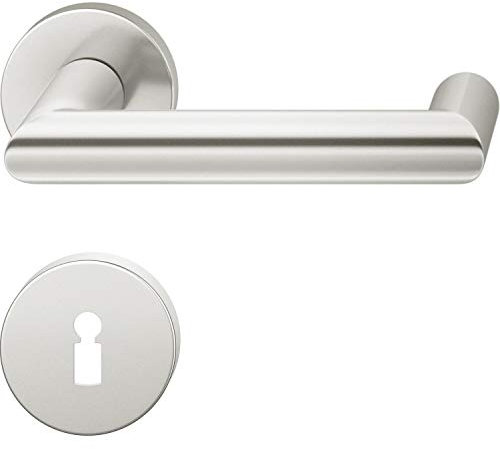 FSB Drückergarnitur 12 1016 ASL auf Rosette BB, silber eloxiert